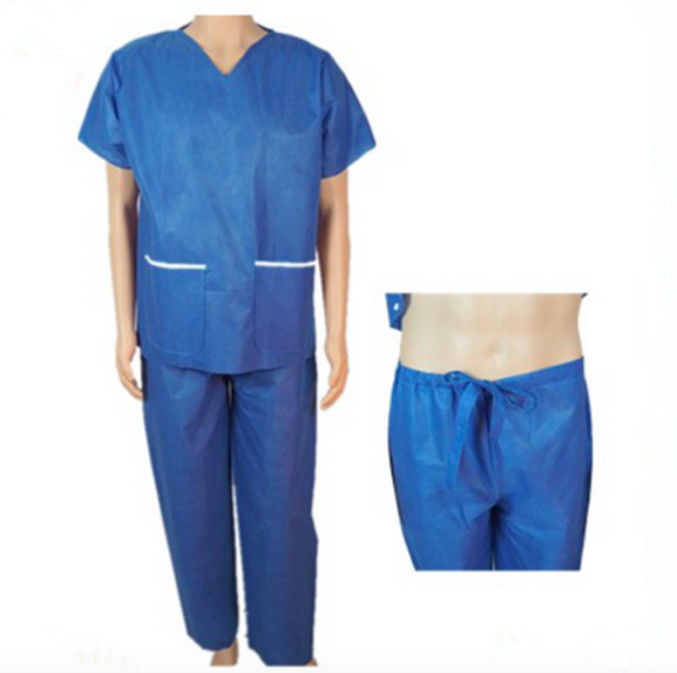 Clinic Disposable Protective Gowns , V Neck Operating Room Scrubs Uniforms