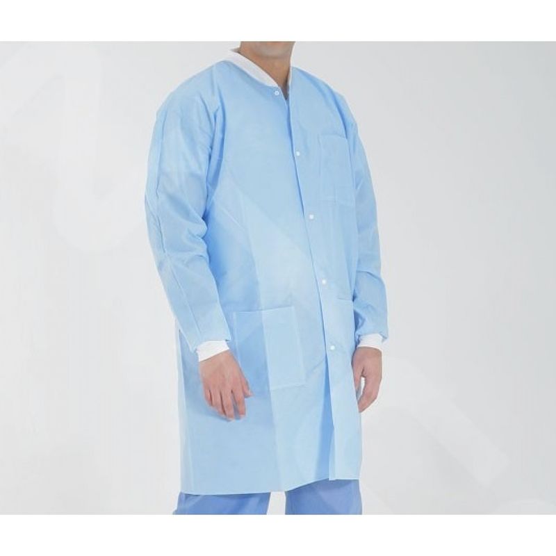 PE Waterproof Plastic Lab Coat / Transparent Customized Disposable