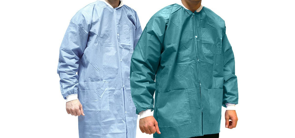 Lightweight Soft Disposable Lab Coats S3XL Sieze Long Or Short Sleeves